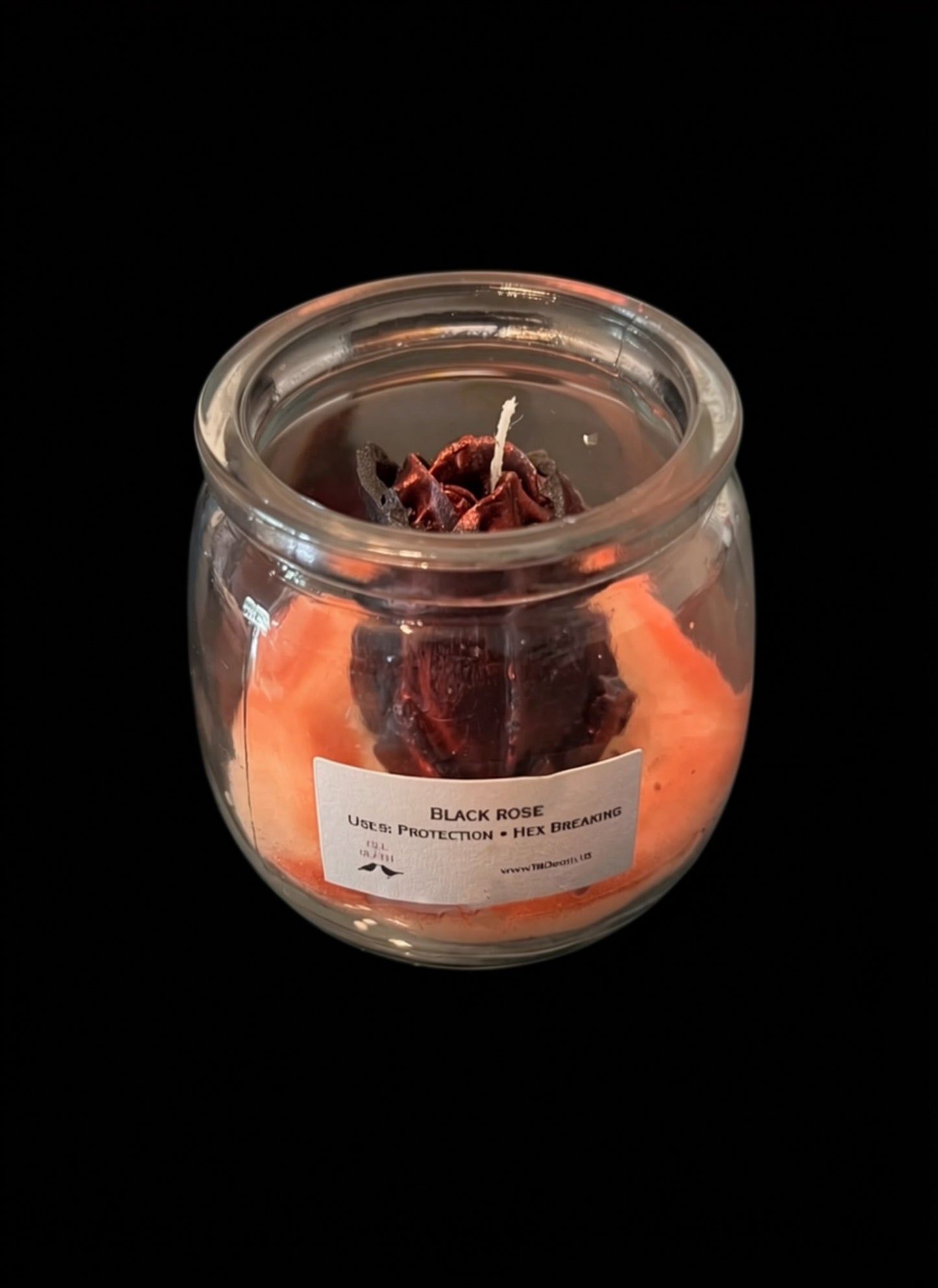 Black rose candle