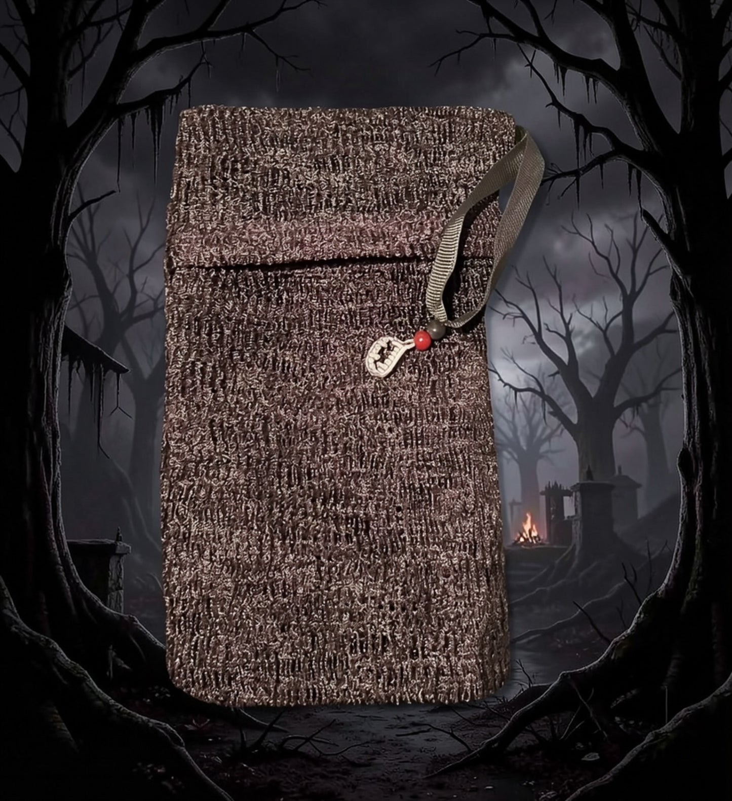 Charcoal Infused Natural Gothic Loofah Soap Saver Pouch