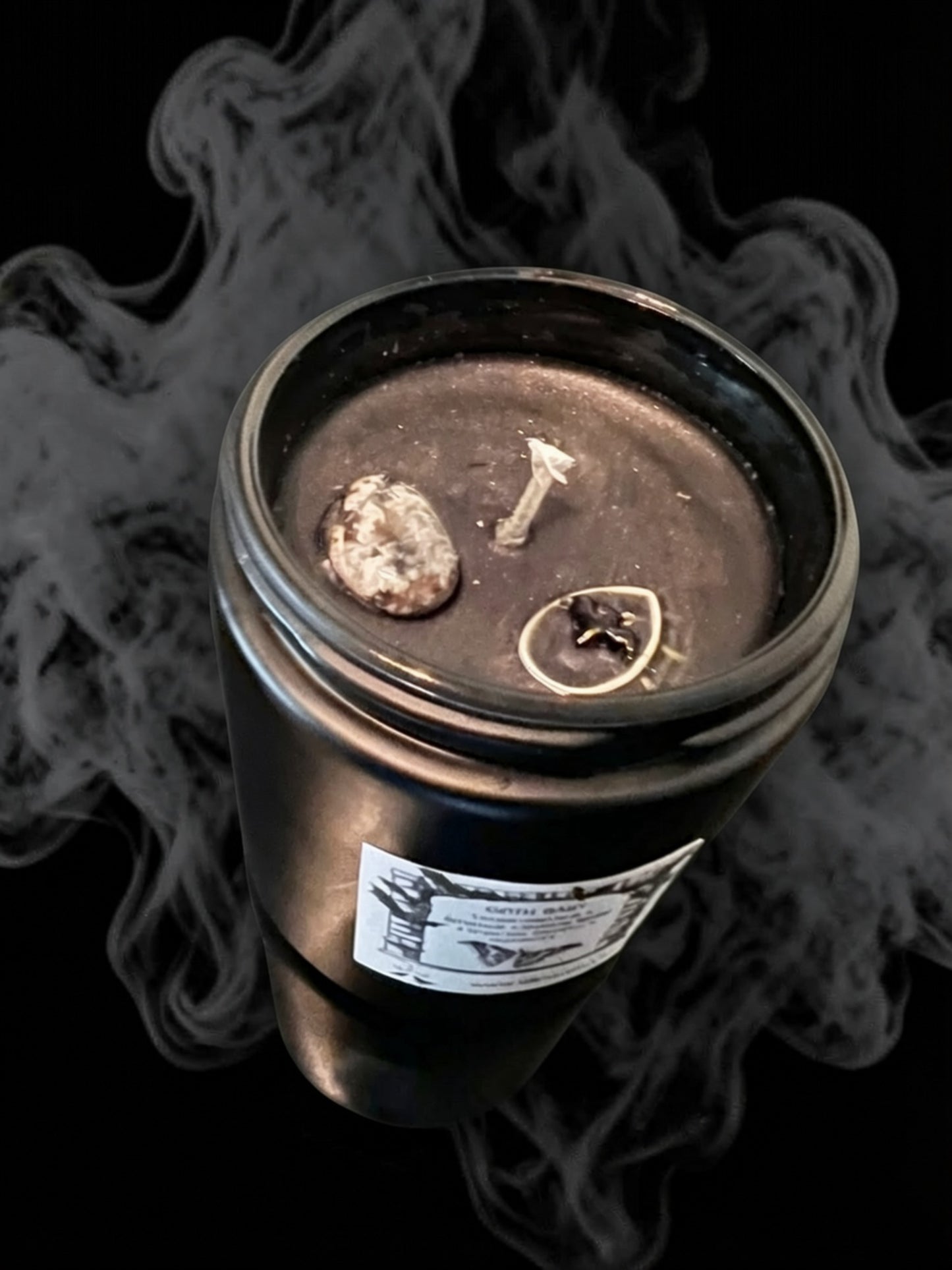 Goth baby black jar scented candle
