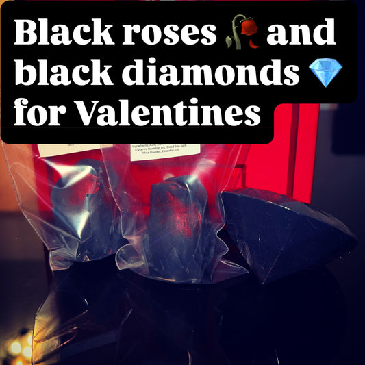 Black roses and black diamond soap