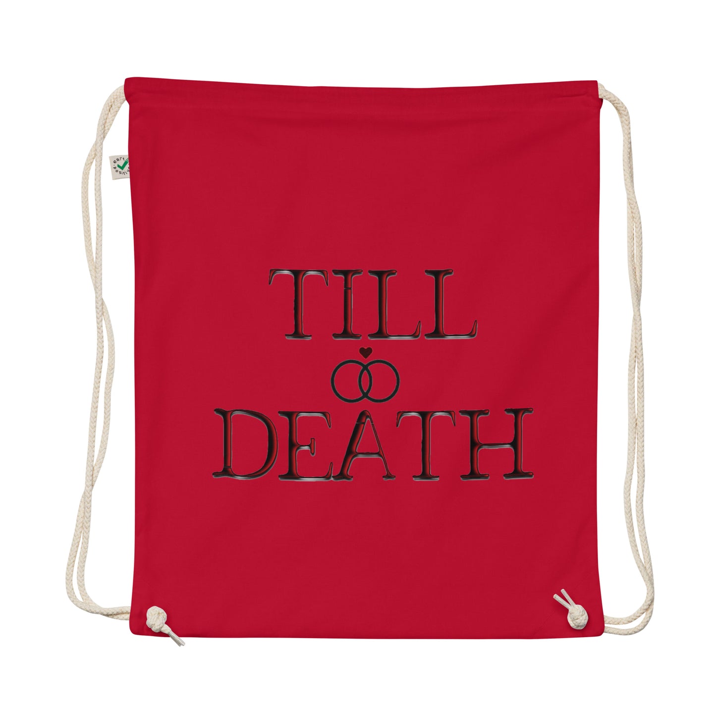 Till Death Official Logo Organic cotton drawstring bag