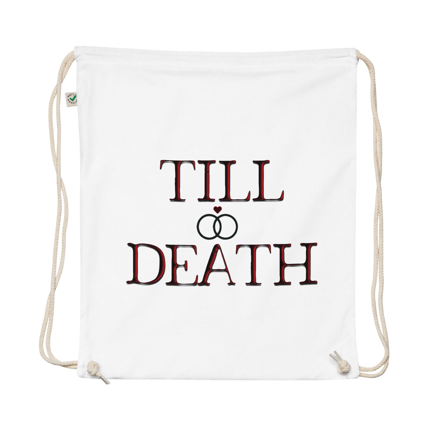 Till Death Official Logo Organic cotton drawstring bag